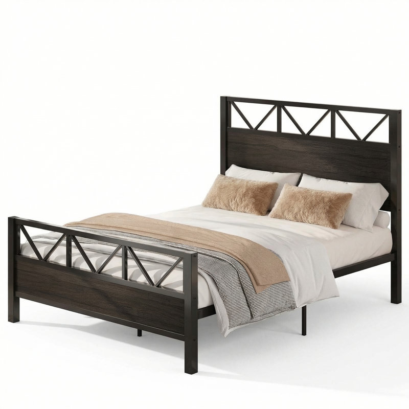 Lit plateforme Wykeisha, Grand, Gris anthracite