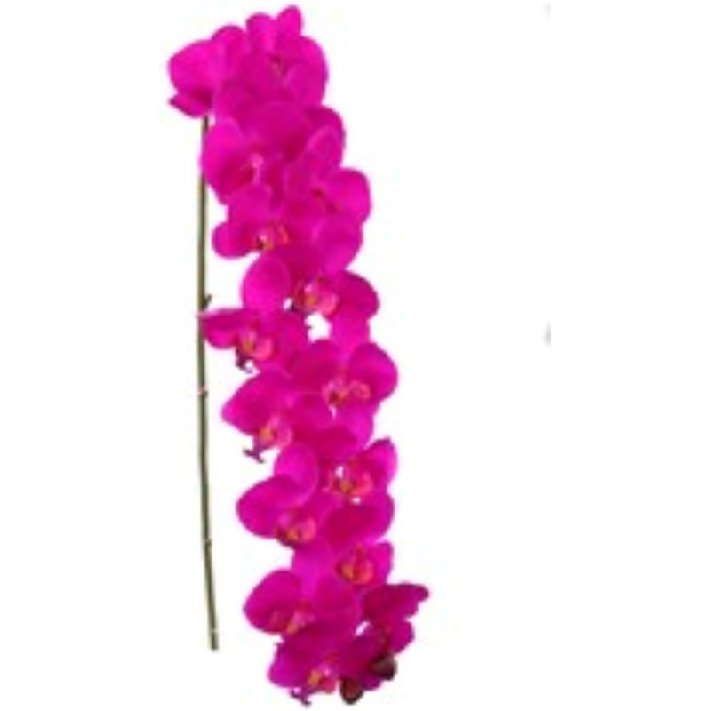 4 pièces de tige d'orchidée phalaenopsis fuchsia 49 pouces - Collection printemps 2025, faux floral pour arrangements de vase et décoration intérieure