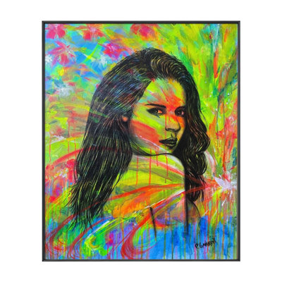 Visage de femme | Acrylique sur toile | Par Paritosh | Avec cadre