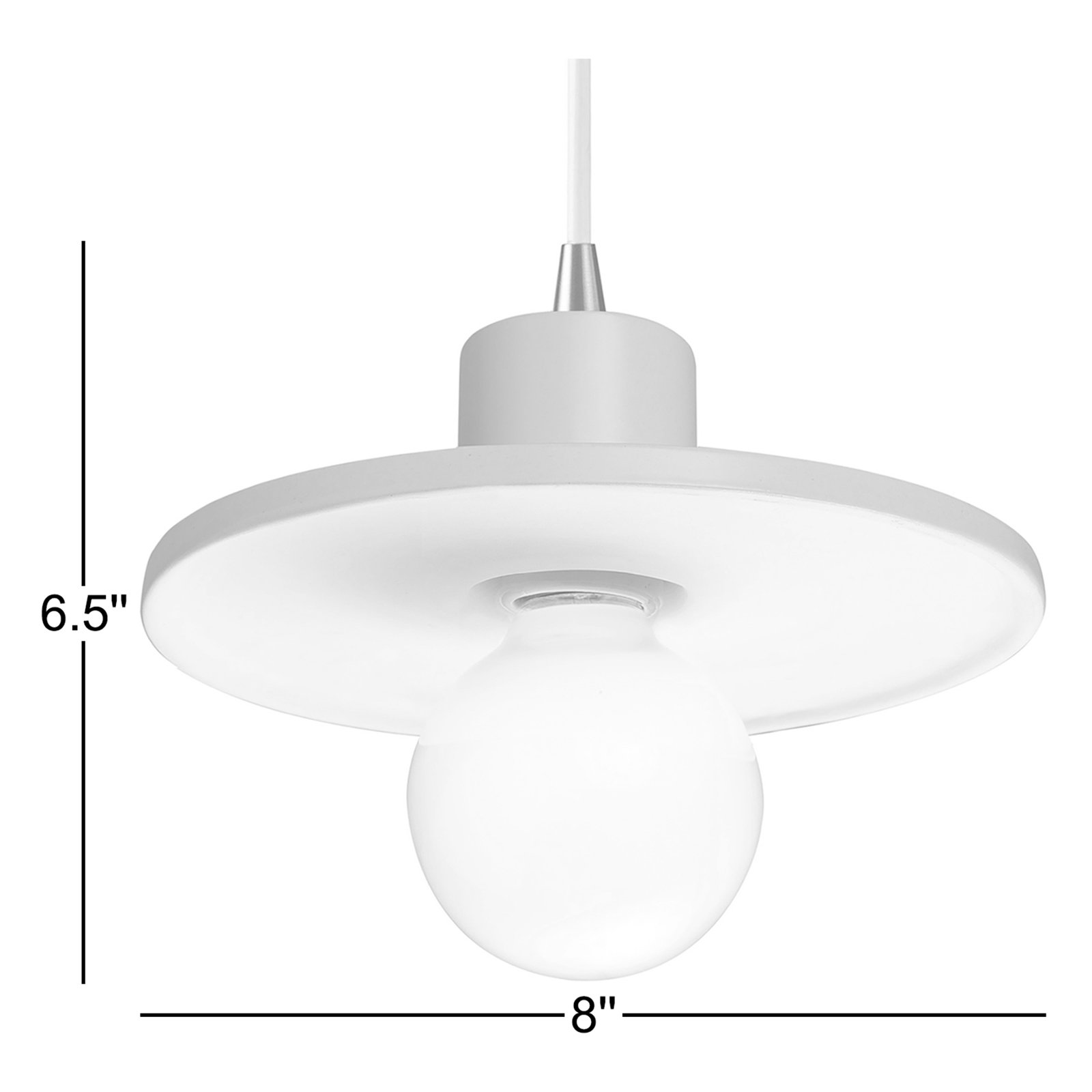 Leni Ceramic Dimmable Pendant, Matte White, Antique Brass
