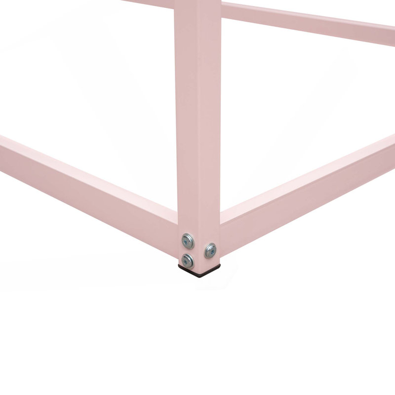 Lit pour enfant en métal sans lattes, Rose