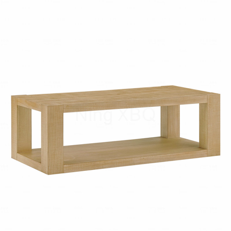 Rectangle 2 niveaux Table basse en MDF de salon de conception moderne Rectangle rectangulaire à 2 niveaux de 48 pouces pour bureau Naturel