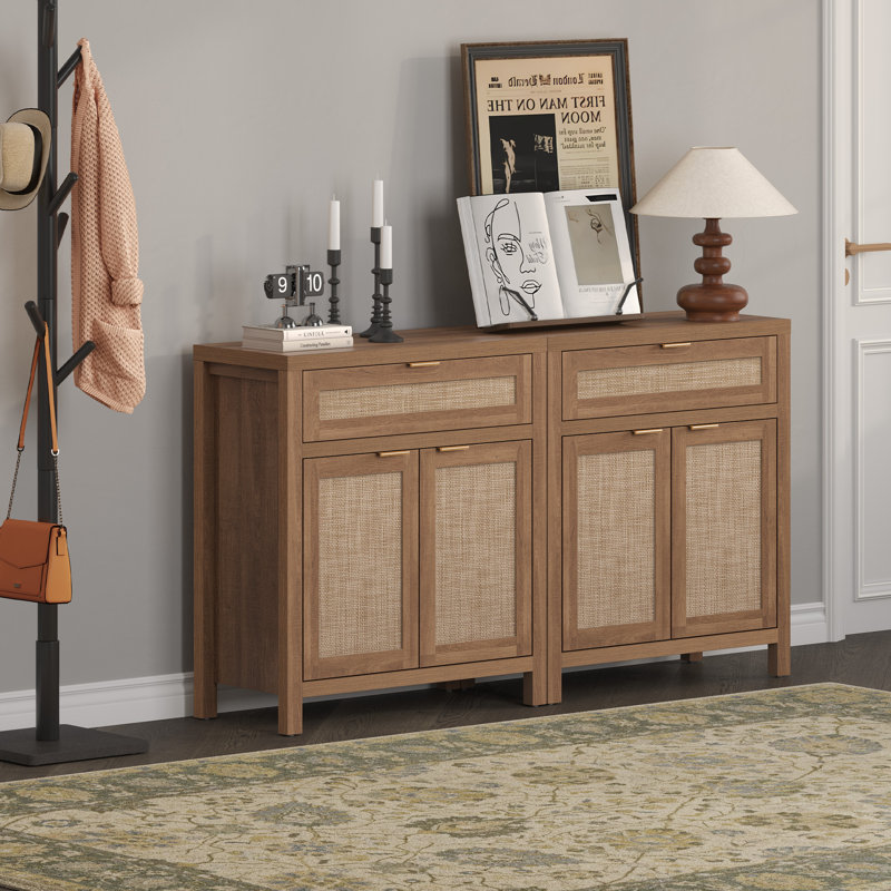 Safura 30'' Sideboard With 1 Drawer and 2 Doors, Natural Oak