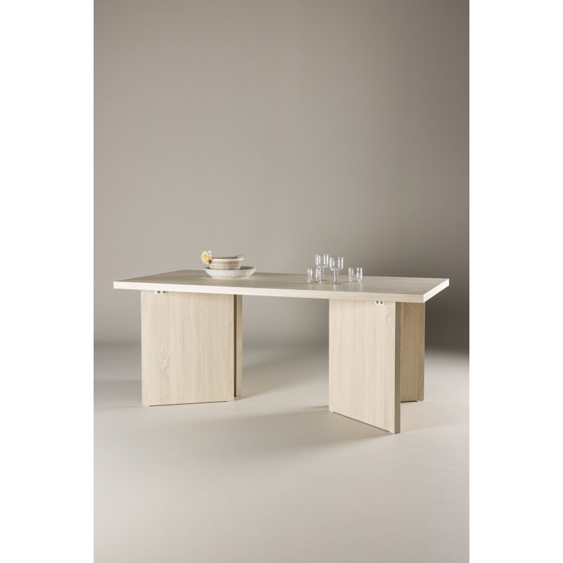 Petar Dining Table, 75cm H x 180cm L x  90cm W, Whitewash