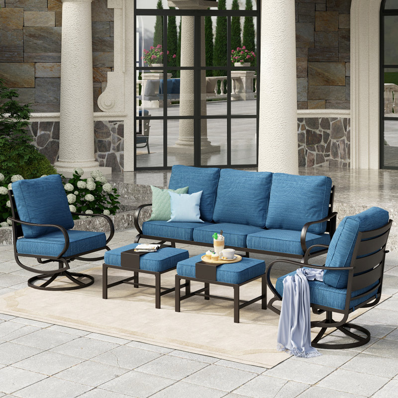 Tapasi Patio Conversation Set, No, Peacock Blue