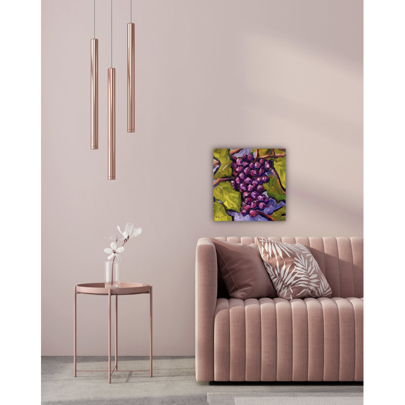 Grapes By John Beard - Framed Gallery Wrapped Canvas Print, Brown , 22" H x 22" W x 2" D