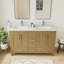 Meuble-lavabo double 55 po avec plateau en granite blanc Riverford-120334985