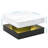 Square LED Coffee Table for Living Room, 2-Tier Centre Table with Plug-in LED Light