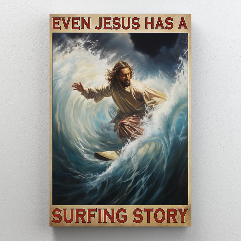 Même Jésus a une histoire de surf - 1 pièce Rectangle même Jésus a une histoire de surf - 1 pièce Rectangle, impression sur toile tendue sur toile tendue