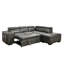 103" Wide Faux Leather Sectional Sleeper Sofa With Adjustable Headrest ,Sleeper Sectional Pull Out Couch Bed With Storage Ottoman And 2 Stools-267432226