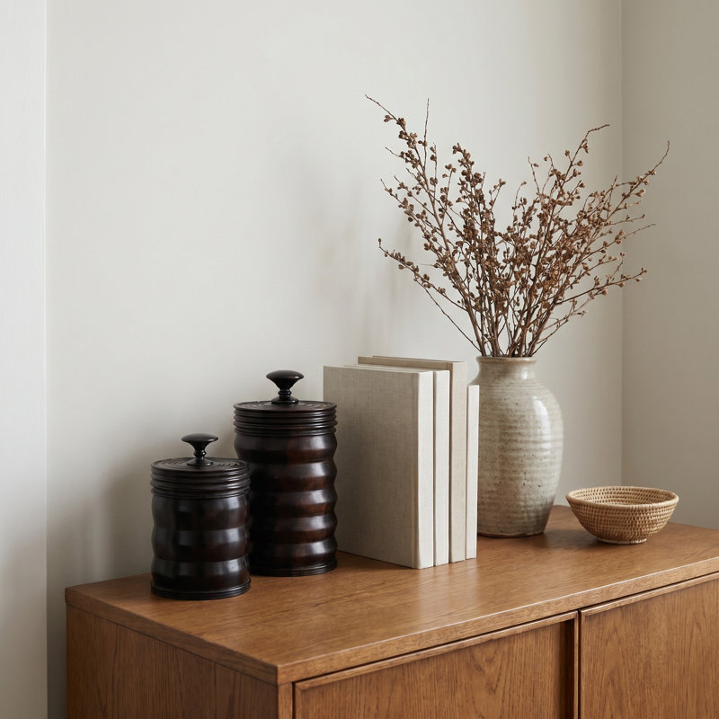 Ebony Wood Collection Wood Jar, 6"