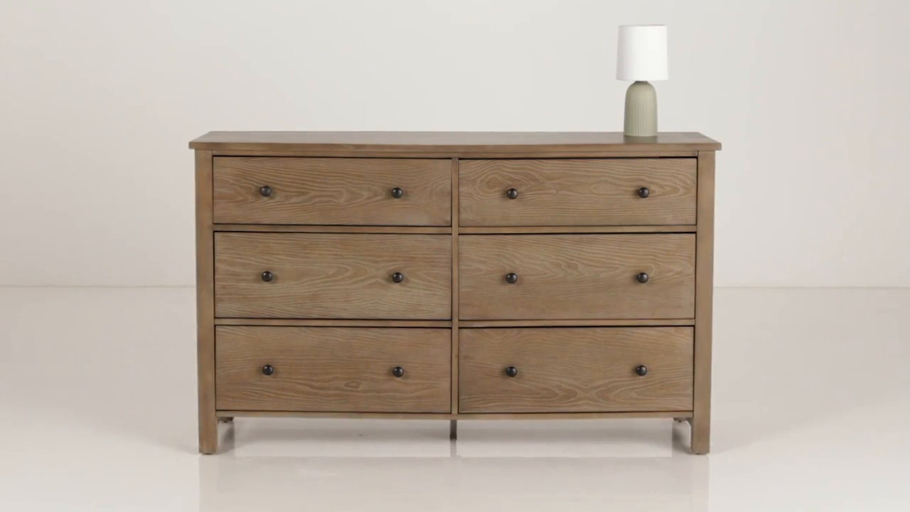 Crawley Solid Wood 60'' W 6 - Drawer Dresser