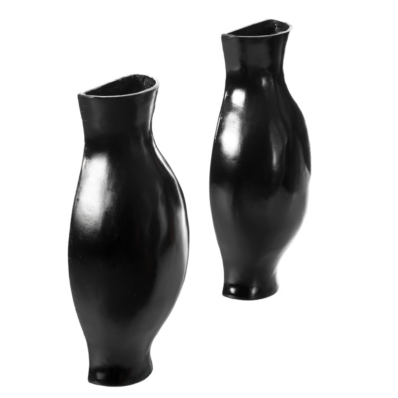 Kalleen Glass Floor Vase, Black