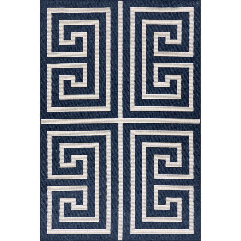  Tapis intérieur / extérieur Zirelle, Rectangle 4 pi x 6 pi, Bleu