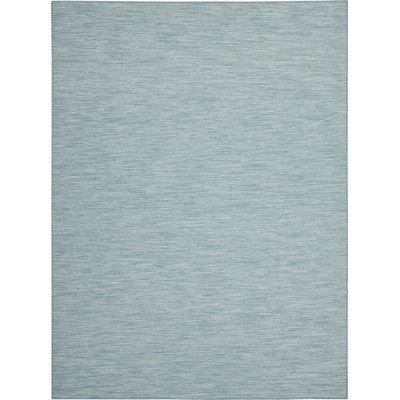 8' X 10' Aqua Power Loom Area Rug