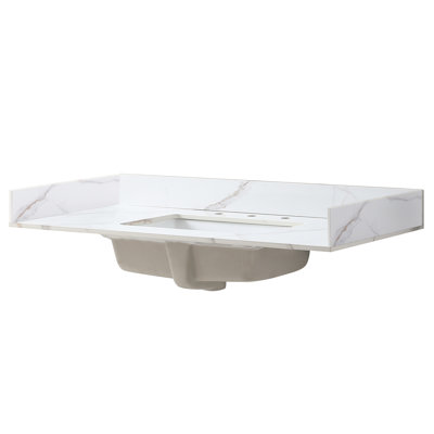 Gold Sintered Stone Vanity Side Splash Top - 22X4", White, Easy Mess , Fashionable Enchanting, Simple Installation Constancy, Stable Quality Assurance Illustration For 22X4inch, Cleanup, Style,
