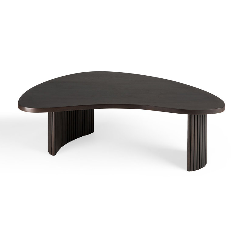 Boomerang Solid Wood Coffee Table, Dark Brown