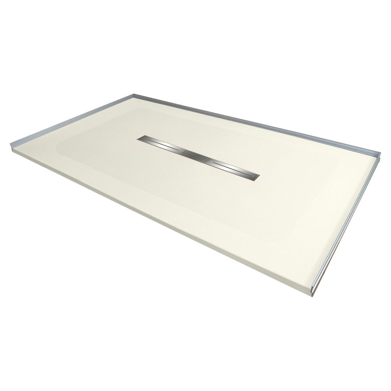 Base de douche à seuil zéro 42 po avec drain central Transolide Trimslate, Camée