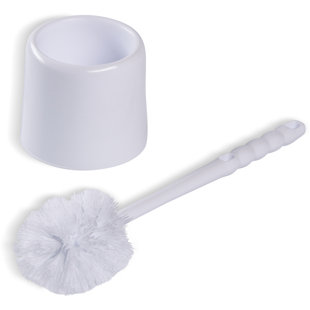 Superio Toilet Bowl Brush and Holder with Under Rim Cleaner for Bathroom, Toilet Brush and Caddy with Non Scratch Bristles and Under Rim Lip Brush