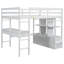 Lit mezzanine double multifonctionnel peu encombrant, conception en bois de pin, idéal pour la vie familiale moderne