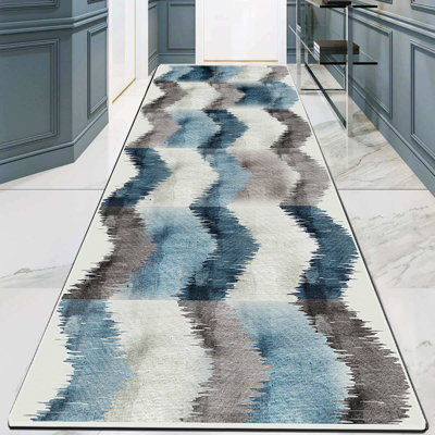 Antibacterial Hall Carpet, 100% Polyester, 39.4 x 78.7 inches | Non-Slip Underside, 0.4 in Pile Height | Washable by Machine, Durable Dot Base | Perfect for High Traffic Areas, Easy to Clean and Maintain