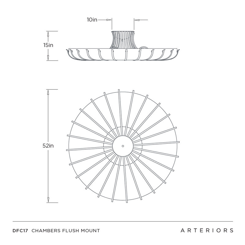 Chambers 10 - Light Semi Flush Mount