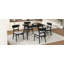 Mid-Century Modern 5-Piece Dining Set, Rubberwood Frame, One Table And 4 Upholstered Chairs-414863439-414863437