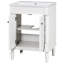 Meuble-lavabo moderne avec lavabo supérieur, armoire de rangement de salle de bain avec tablettes de rangement