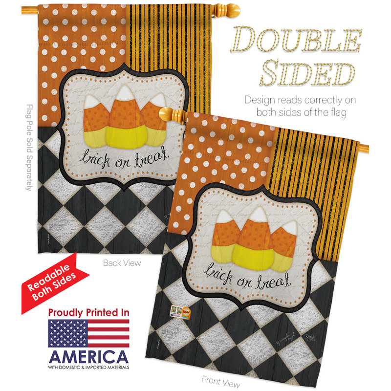 Drapeau de maison en polyester 40 x 28 po Trick or Friate