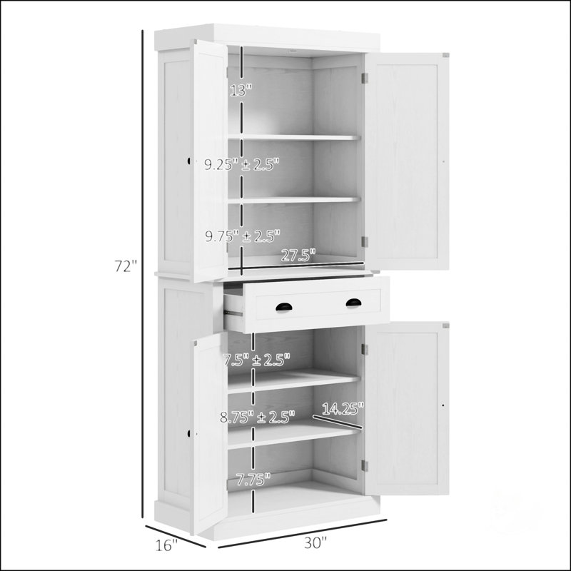 72.5" Kitchen Pantry Cabinet
