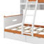 Lit simple superposé simple en bois avec garde-robe, tiroirs, tablettes et éclairage à DEL