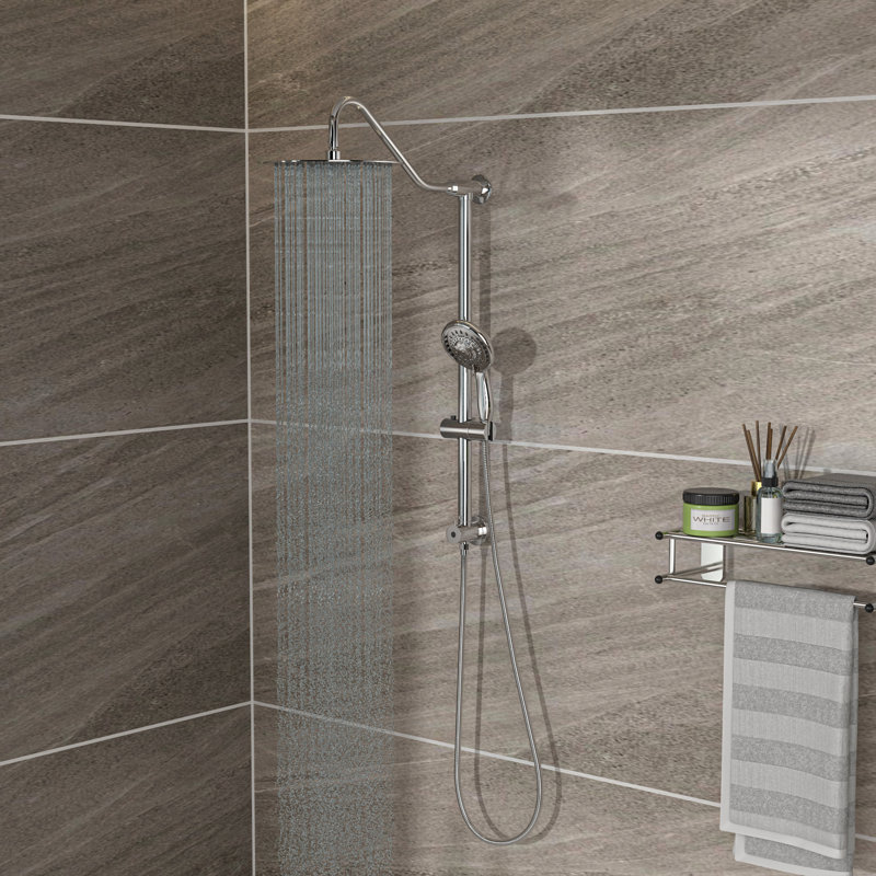 Douche - Douche de tête et à main de 10 pouces, 5 modes de jet, Fixation murale pour articles de salle de bain