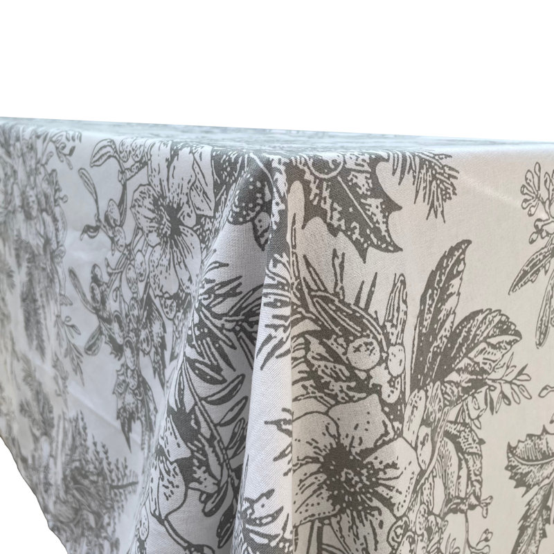 Mireya Tablecloth, Silver/White