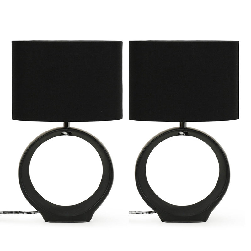 Cabrielle Ceramic Table Lamp, Yes, Black
