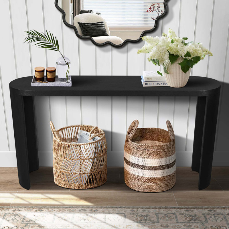 60'' Thick Top Entryway Table, Black