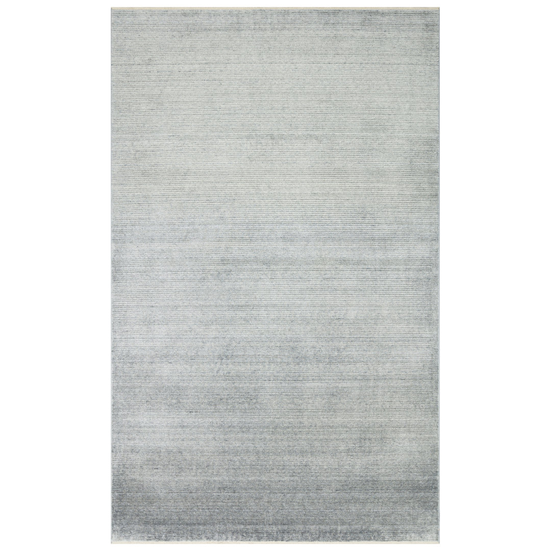 Radmilo Green Flat Pattern Lyocell Machine Made Area Rug