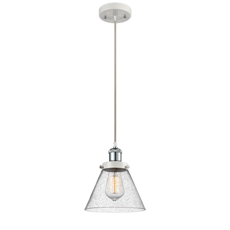 Luminaire suspendu conique à 1 lumière Pearla, H 10 po x l 8 po x P 8 po