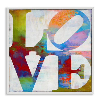 «Love Painted Textured Rainbow Typographie», impression