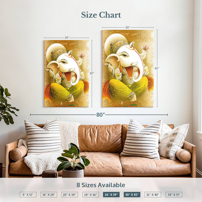 Adella Hindu Lord Ganesh, 39" H x 26" W
