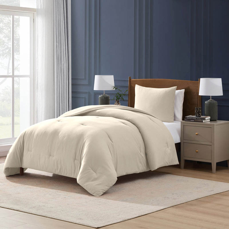  ensemble d'édredon en microfibre douce 2 pièces avec taie décorative, Édredon pour lit simple + 1 taie décorative stan