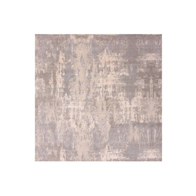 Tapis carré gris en laine et en soie noué à la main de conception abstraite 10 pi x 10 pi 71DA6EDC51474253BF3F5162891B95BC