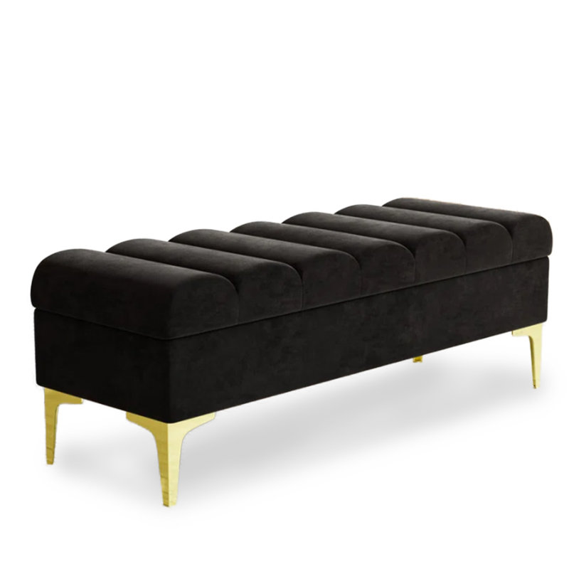 Repose-pieds avec rangement Black Steel