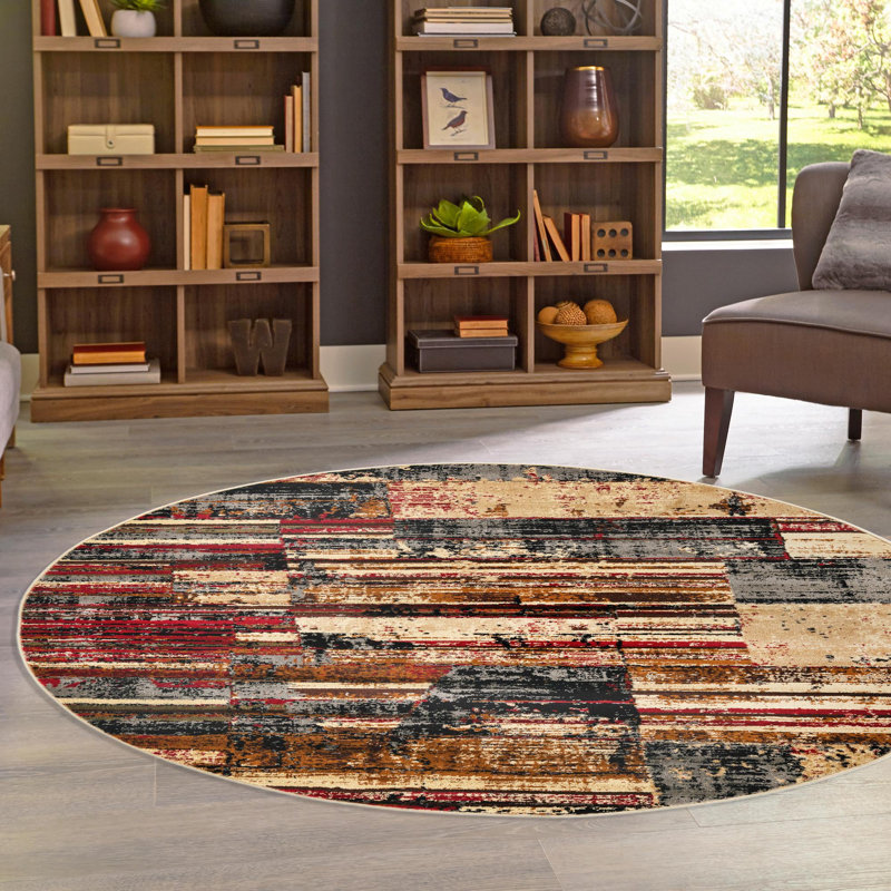 Knowle Geometric Indoor Rug, Round 7'10"