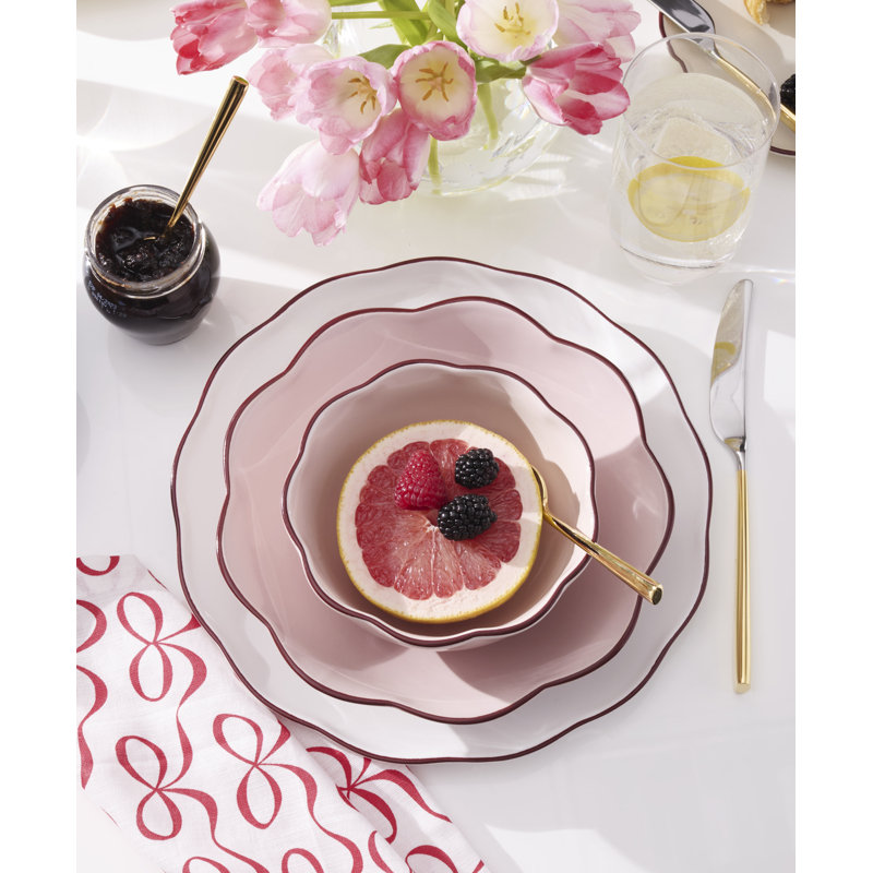 Garden Party 16-Piece Dinnerware Set, Pink