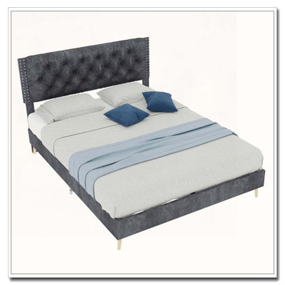 Velvet Upholstered Bed Frame