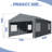 10'X20' Heavy-Duty Dark Grey Carport With Reinforced Galvanized Steel Frame