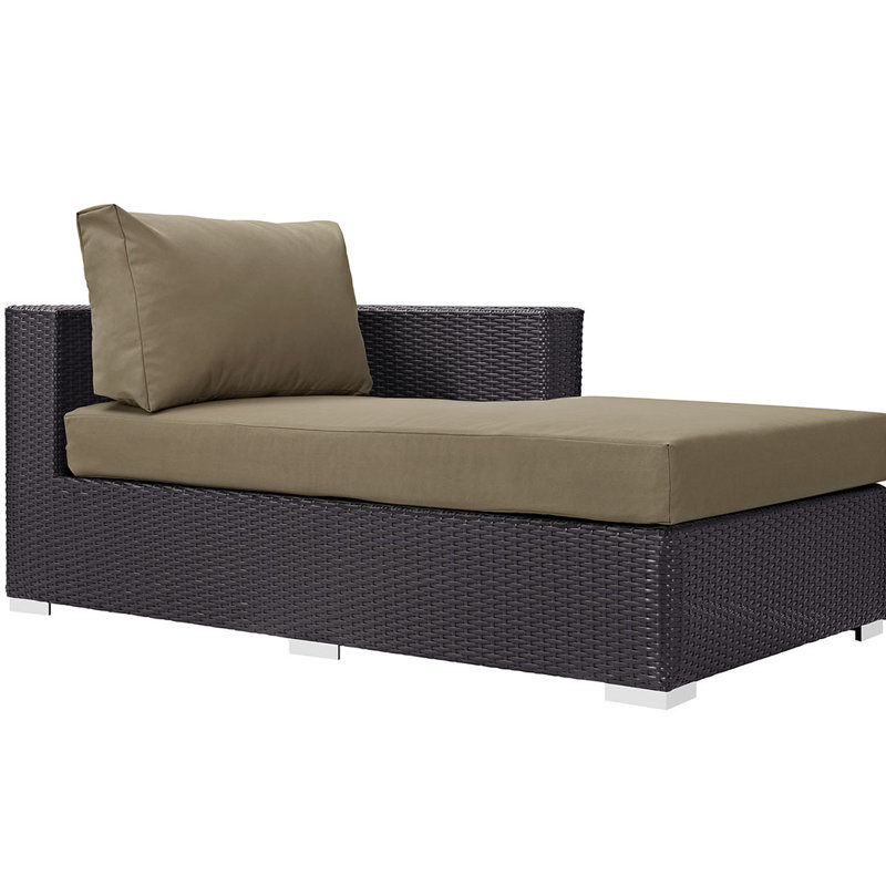 Chaise longue avec coussin Covene, Moka