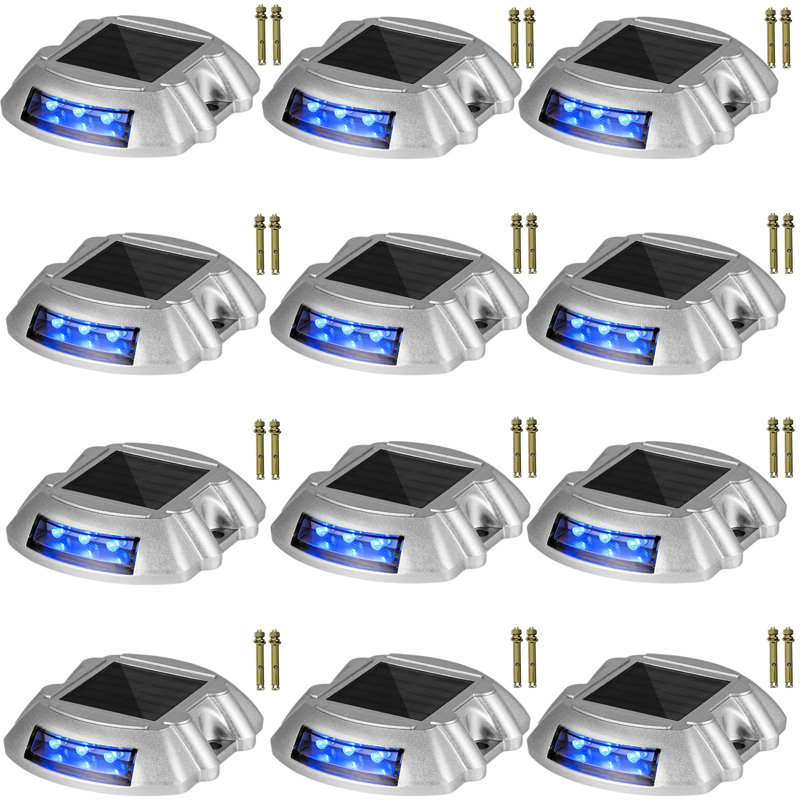 Blue LED Solar Powered Aluminum Pathway Lights Multipack