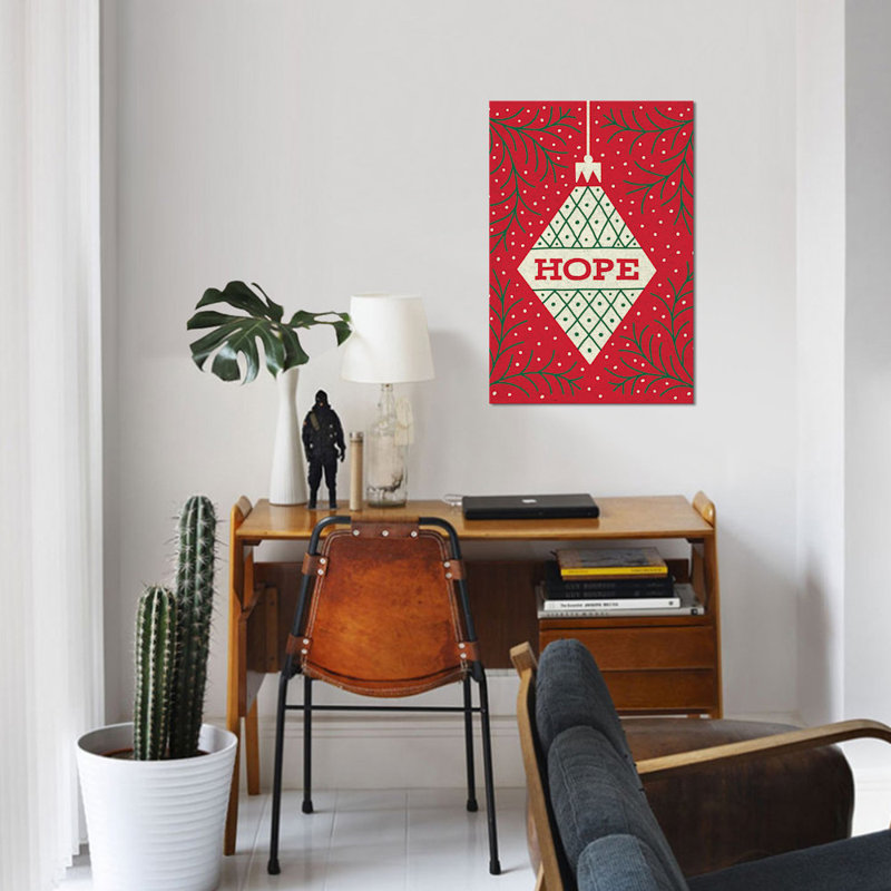 «Jolly Holiday Ornaments Series: Hope», impression sur toile, H 26 po x l 18 po x P 1,5 po, Toile tendue, Pas de tapis