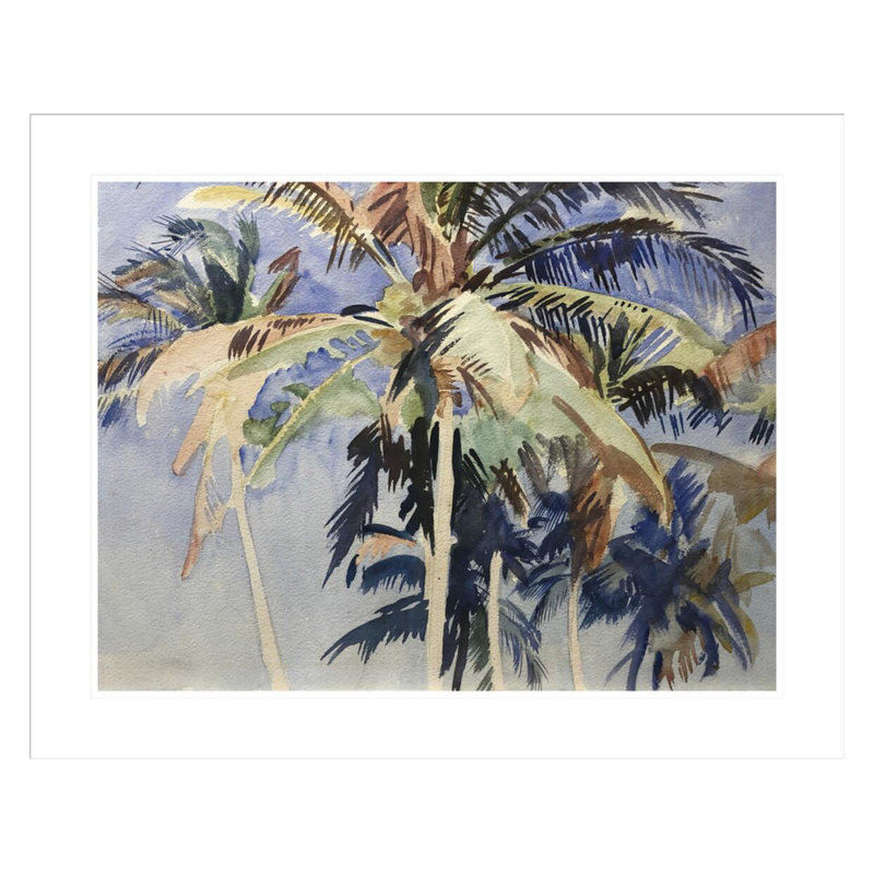 «Palms Against the Sky» par John Singer Sargent, impression giclée sur cadre, H 23,5 po x l 29,17 po
